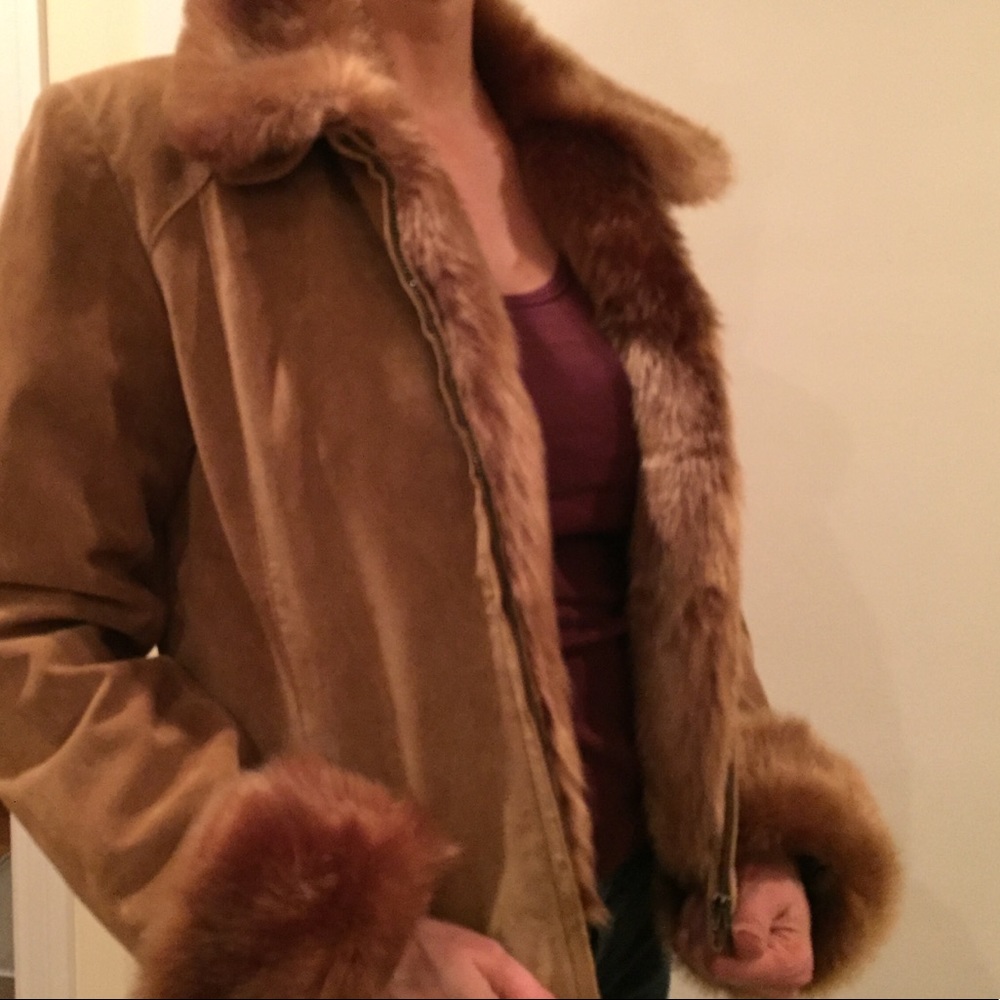 Suede leather jacket